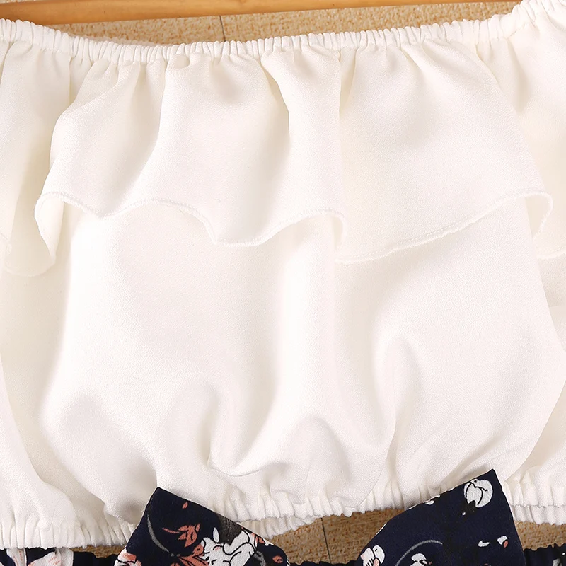 Комплект одежды для девочек новая летняя футболка с длинными рукавами + юбка