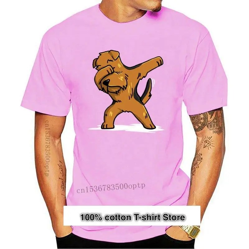 

Camiseta de Dabbing Airedale Terrier for hombre, camisa clásica estampada, divertida, nueva