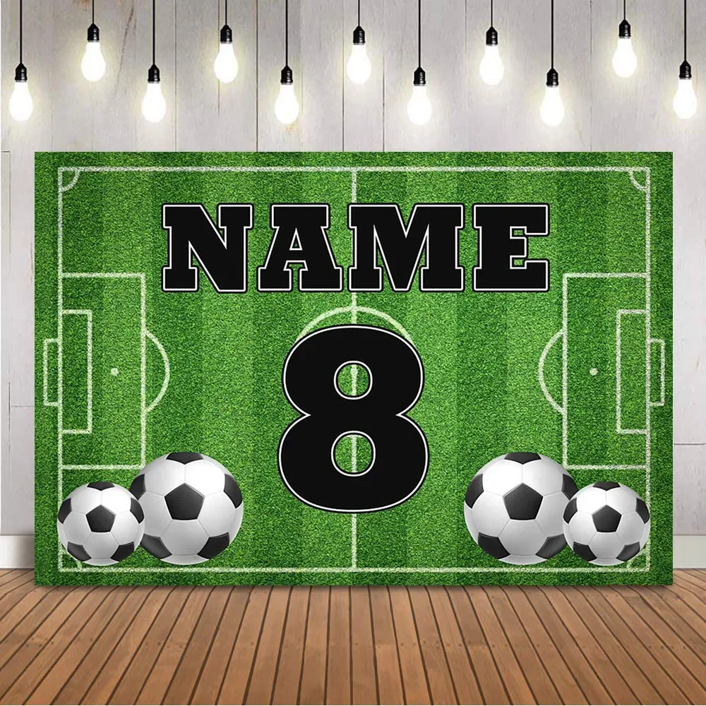 Boy Birthday Backdrop for Newbron Kid Portrait Customize Football Soccer Field Sports Poster Baby Shower Photo Studio