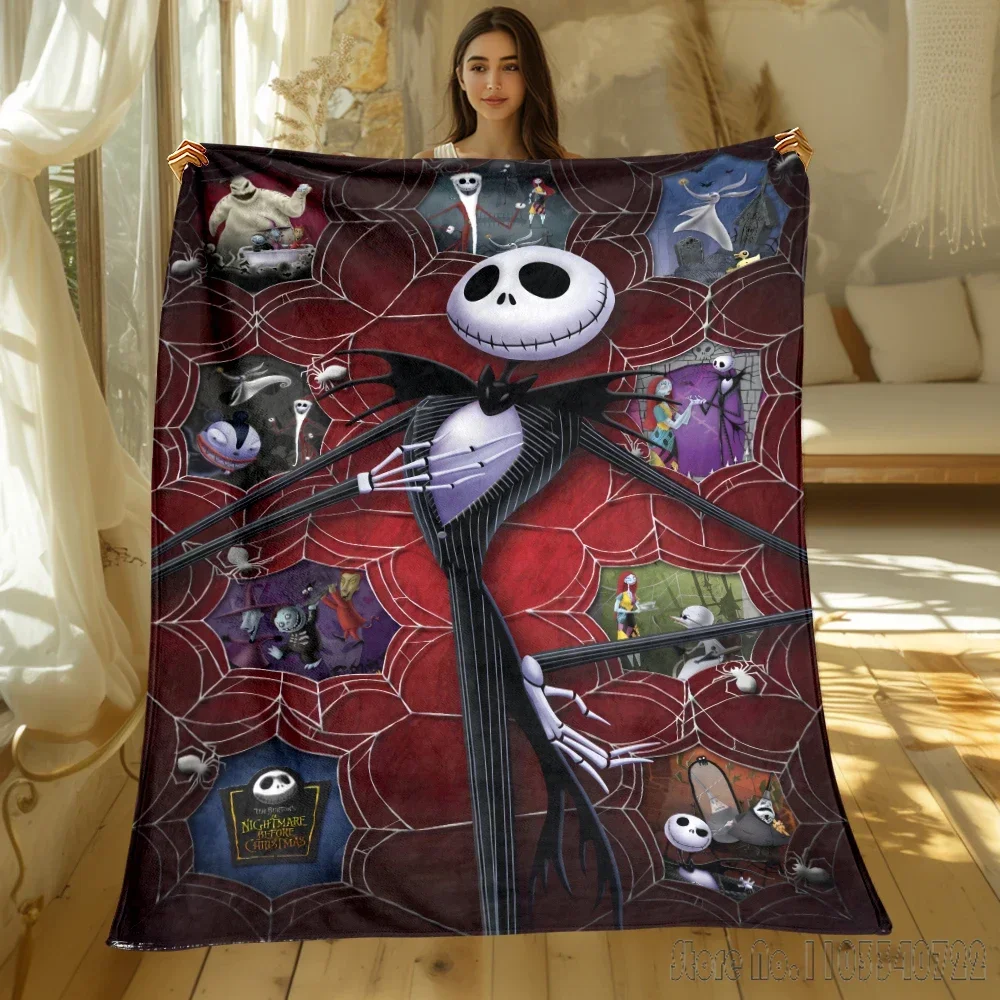 Одеяло из мультфильма Кошмар перед Рождеством декоративное флисовое покрывало