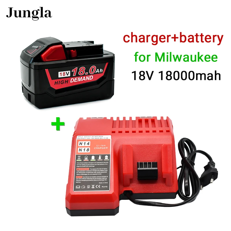 

Brand New 100% Original for Milwaukee XC M18 M18b Original 18V 18000mah Lithium Ion 18.0ah Battery + Charger for Cordless Tools