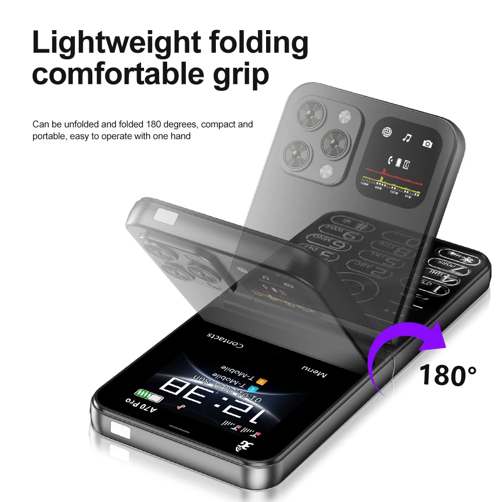 SERVO A70 PRO Мобильный телефон 3G WCDMA Быстрый набор MP4 - плеер фонарик FM радио Складная 2