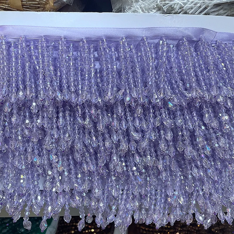 Кружевная ткань из бисера и пайеток