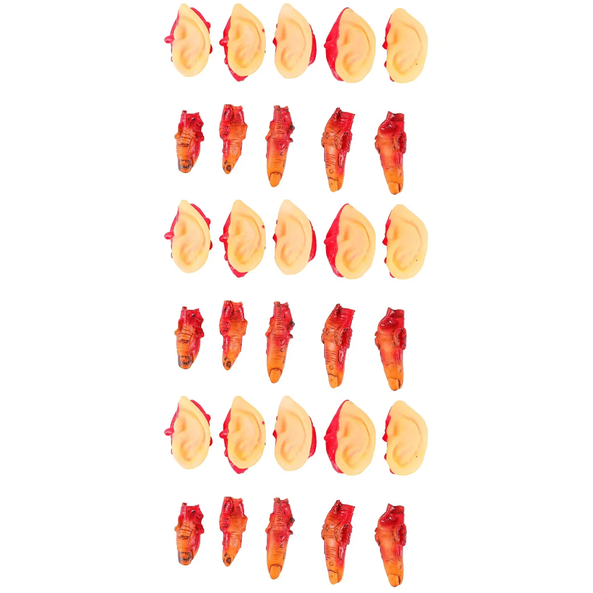 

30 шт. реквизит для Хэллоуина страшная фотоигрушка для страшных искусственных украшений (5 темных разделенных пальцев, 5 ушей)