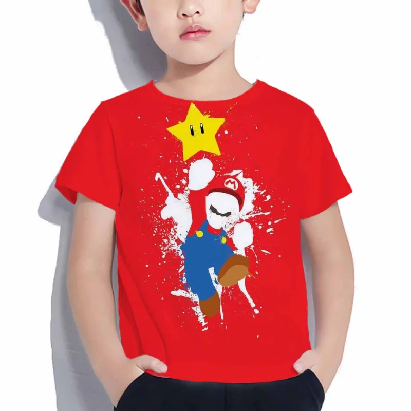 

Fashion Mario T-shirt Children's Clothing Top Boys' T-shirt Game 3D Print T-shirt Funny Animation Short Sleeve Baby Girls' Cloth