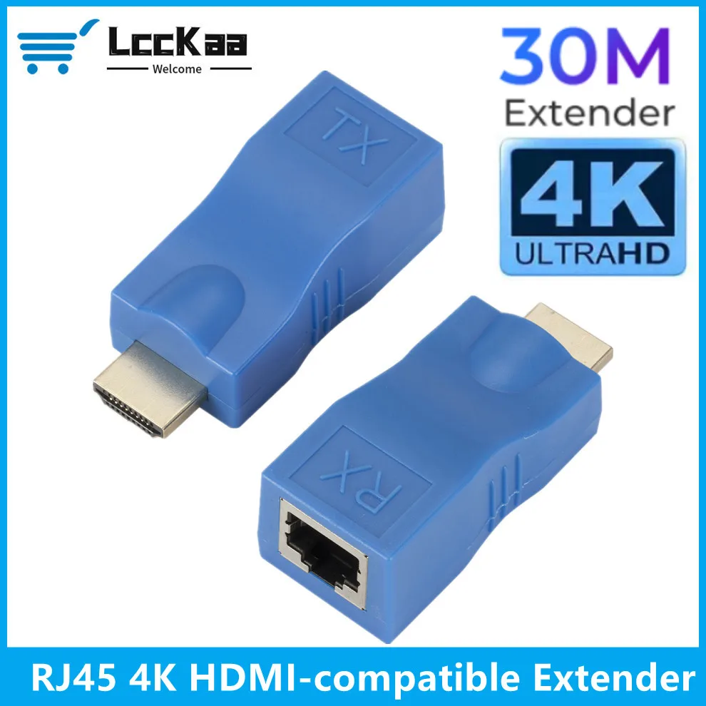 LccKaaa 1 пара 4K HDMI-совместимый удлинитель до 30 м более RJ45 CAT5e Cat6 сеть Ethernet LAN для HDTV HDPC