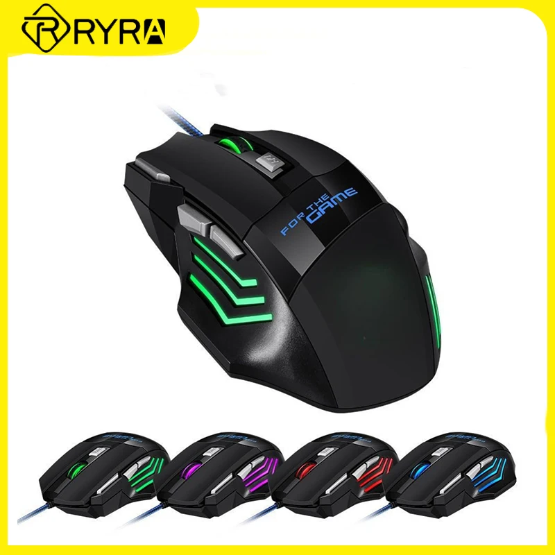 

RYRA 7-key Wired Mouse Game Mouse Pc Gamer Silent Breathing Rechargeable Mouse Luminous Eat Chicken Mouse For Laptop PC Macbook