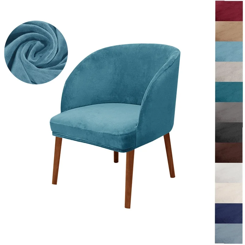 

Velvet Stretch Armchair Cover Arc Back Dining Chair Covers Accent Curved Elastic Chairs Slipcover House De Chaise 암체어 커버
