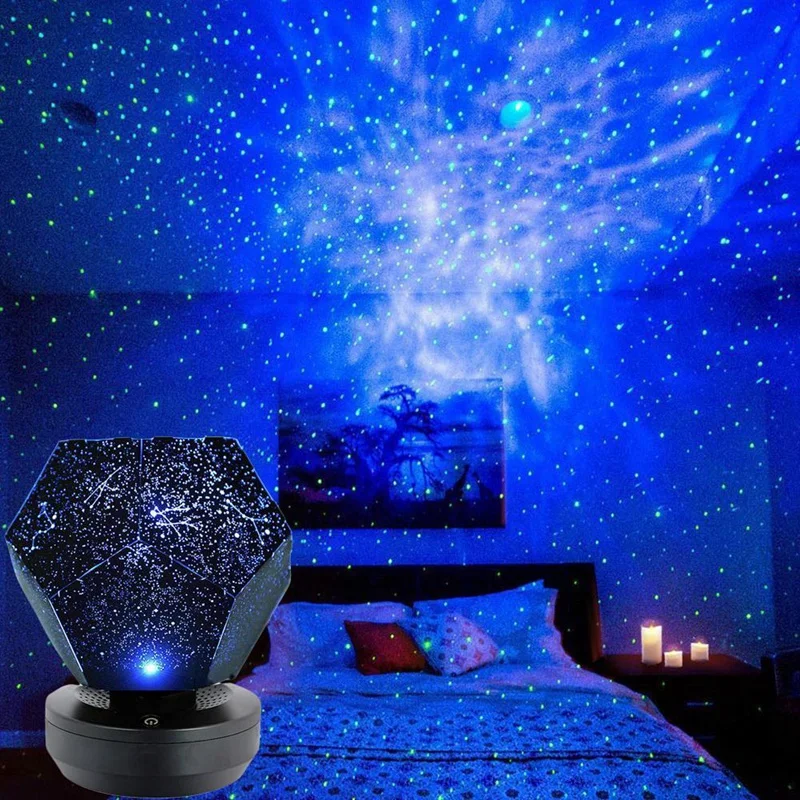 GTBL LED Star Projection Lamp Night Light Projector Starry Bedroom Romantic Home Decor Light(Blue) |