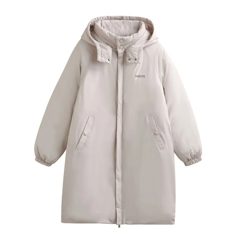 Women Pure Color Outerwear Long Sleeve 2021 Winter Warm Coats Fashion Jacket Thicken Plus Velvet Parkas Loose Casual Coat Female