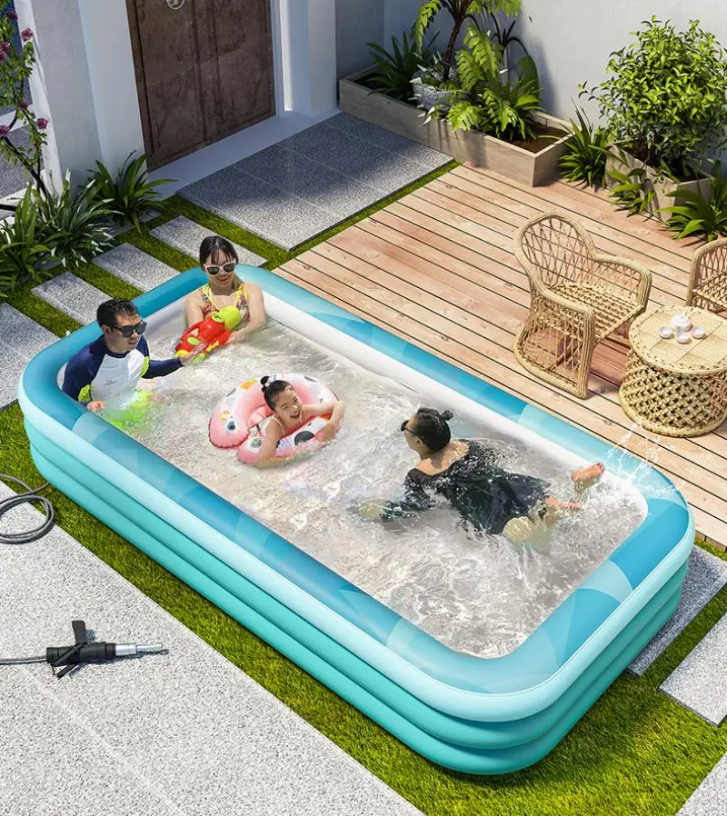 

1.5-4.28M Inflatable Swimming Pool Children Thickened Pool Foldable Large Paddling Pools Summer Outdoor Family Water Games Party