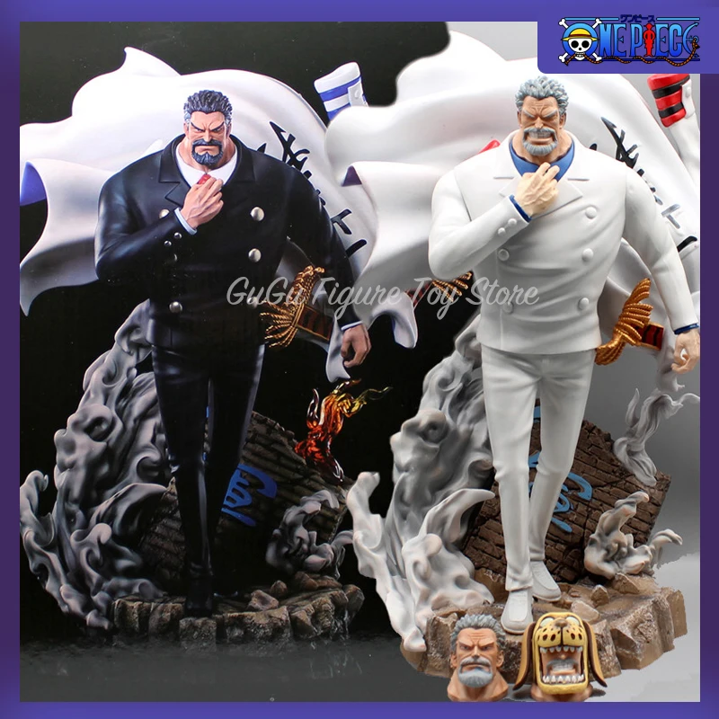 

43cm One Piece Monkey D Garp Vice Admiral Anime Figure Changeable Heads Gk Pvc Figurine Statue Doll Collectible Model Toys Gift