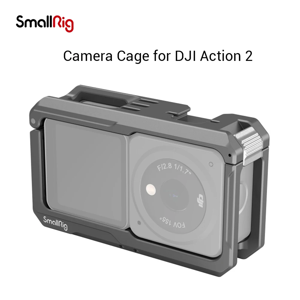

SmallRig Camera Cage for DJI Action 2 Full Cage with Quick Release Press Lock Foldable Connector Can Load Light Microphone 3661