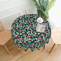 succulents and cactuses green pink decorative tablecloth oil proof water resistance tablecloth for kitchen restaurant party