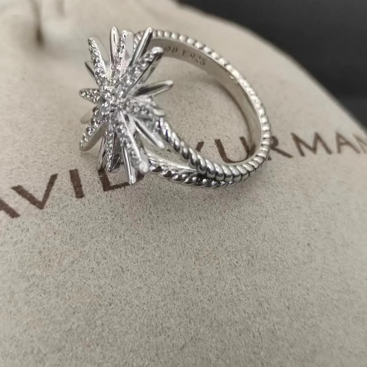 High Quality David Yurman Aunflower Petite Infinity Band Ring in Sterling Silver with Women's Popular Charm