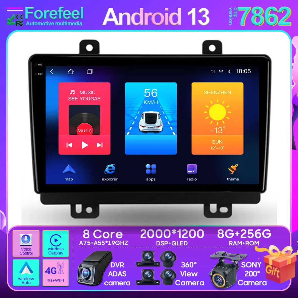 Multimedia Player Unit Gps Navigation Carplay Android Auto No 2din