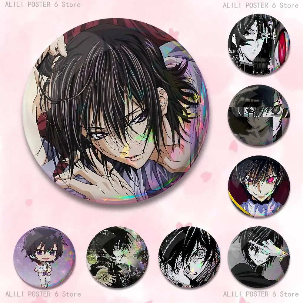 Фото L-Lelouch L-Lamperouge vi Britannia 58 мм 44 мм HD брошь с принтом значки красивые дерби круглые броши-дисплеи булавки для лацканов №1