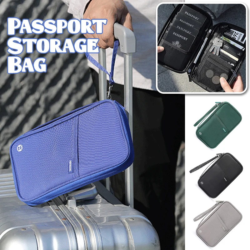 Travel Passport Document Ticket Holder Storage Bag Rfid Wallet Purse Zip Handbag Travel Storage Bag Anti-Theft Bag