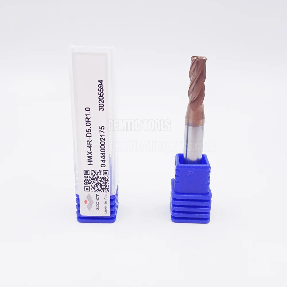 

ZCC HMX-4R-D5.0R1.0 Solid Carbide 4 Flute Corner Rounding End Mill 68HRC