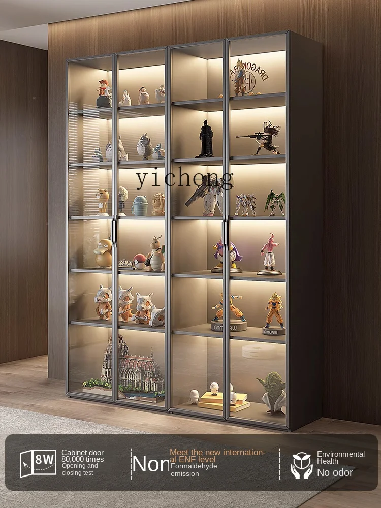 ZC стеклянный дверной шкафчик цельная деревянная конструкция Lego искусственная