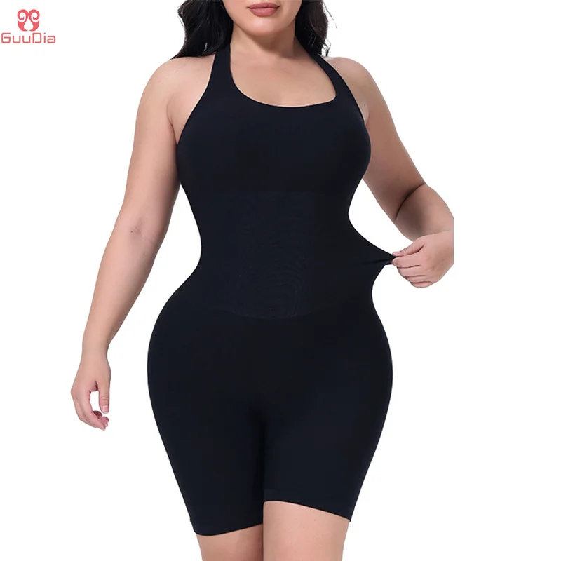 Утягивающее белье GUUDIA с лямкой на шее живот сплошное боди цельный утягивающий