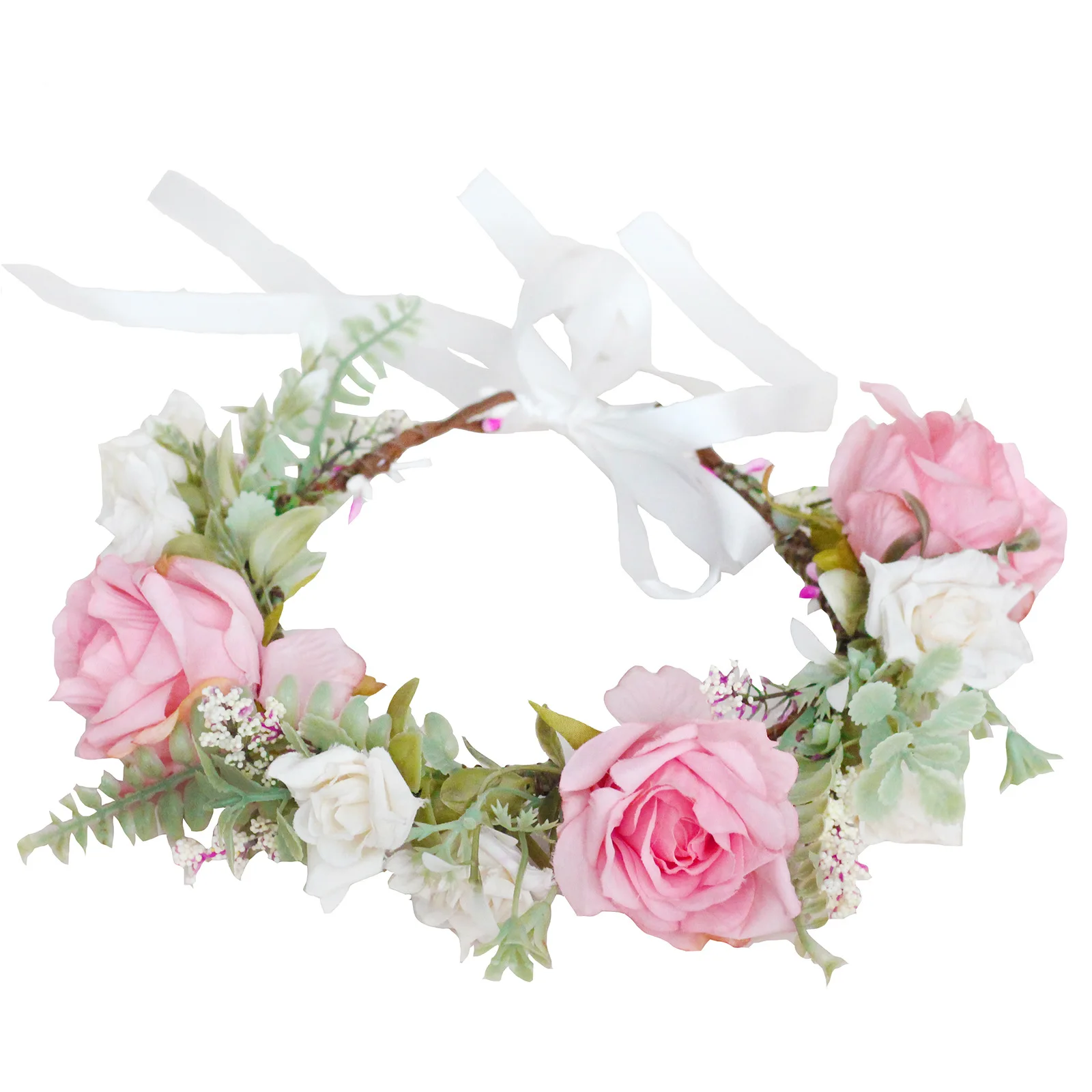 

Fashion Garland Hairhoop Headwear Fabric Rose Bride Wedding Headband Horquilla Beautiful Girl Simulation Flower Hair Accessories