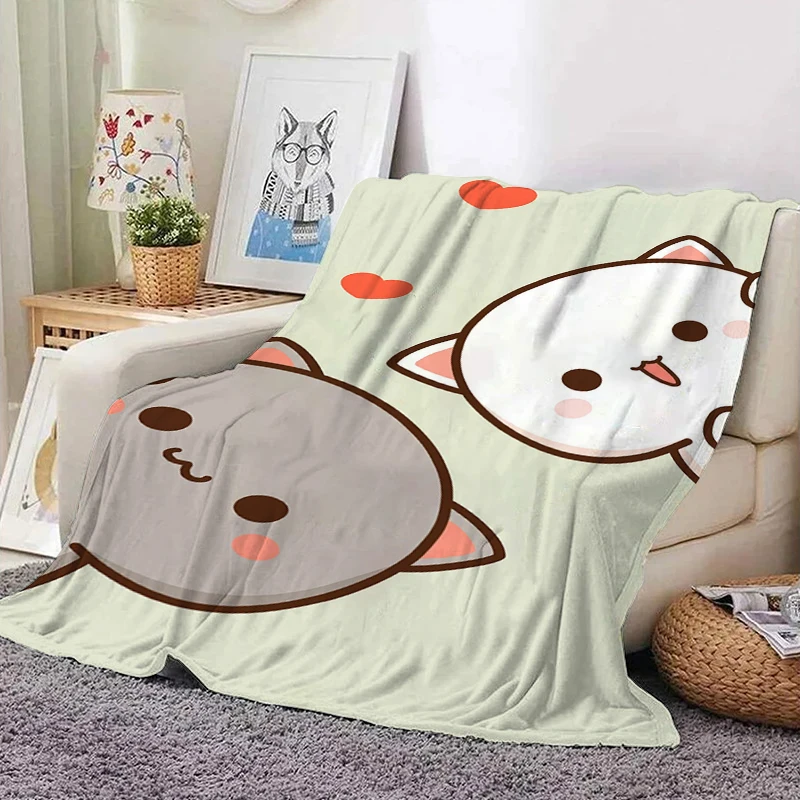 

Peach Mochi Cat Cute Throw Blanket For Sofa Decorative Bed Blankets Bedroom Decoration Bedspread The Fluffy Soft Fleece Boho Nap