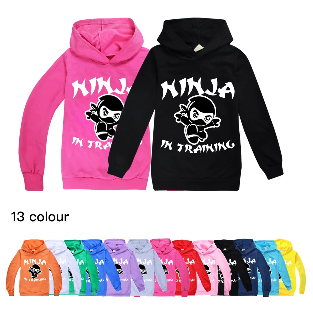 

2022 Ninja Kidz Kids Clothes Cotton Hooded Sweater Streetwear Sweatshirt Anime Game Pullover Hip Hop Teenager Boy Girl Clothing