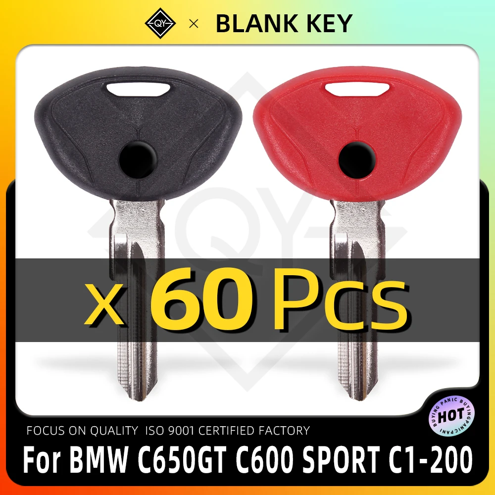 60Pcs Blank Key Motorcycle Replace Uncut Keys For BMW C650GT C600 SPORT C1-200 C1 C650 GT C 600