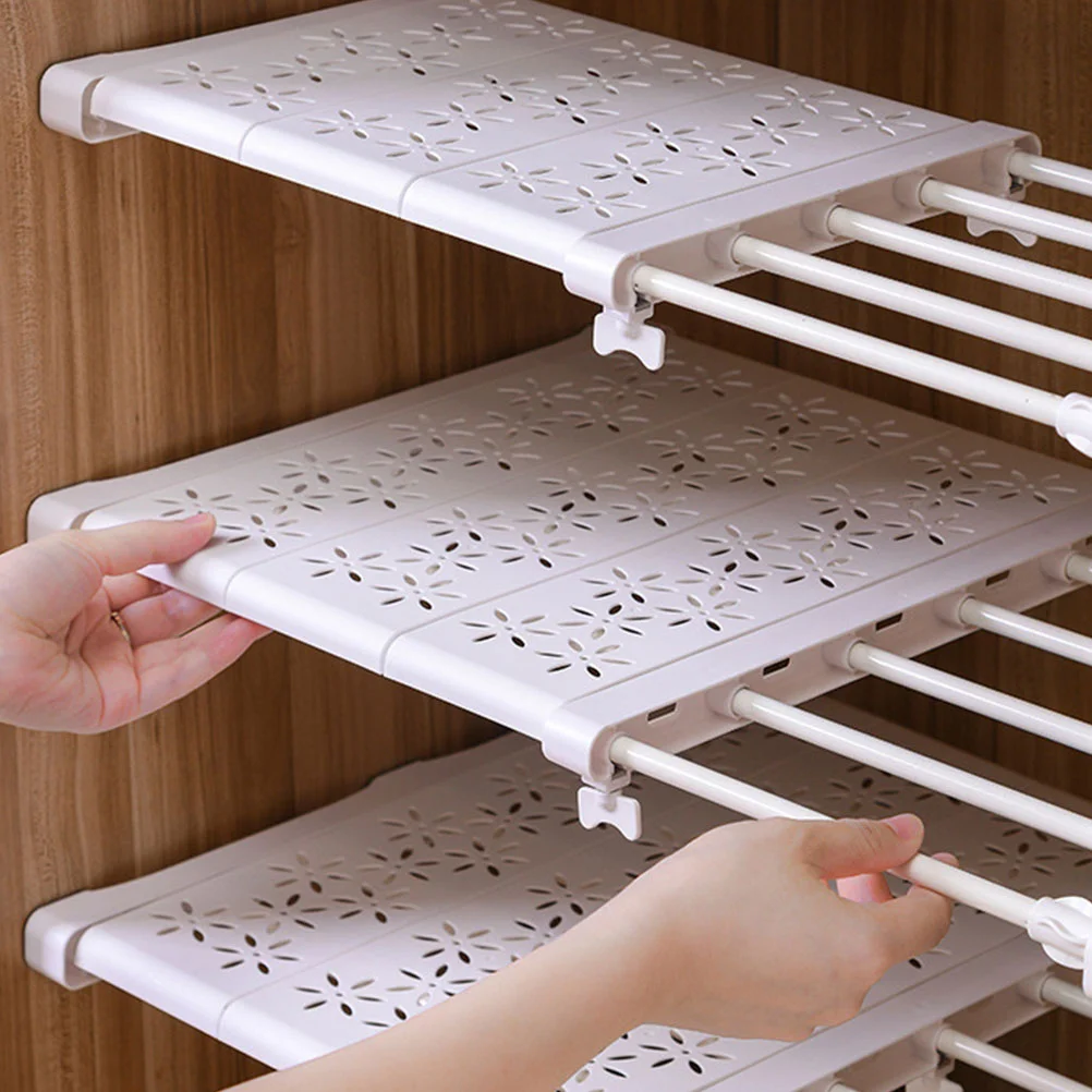 

Locker Rack Adjustable Tension Shelf Wardrobe Organizer Divider Cupboard Closet