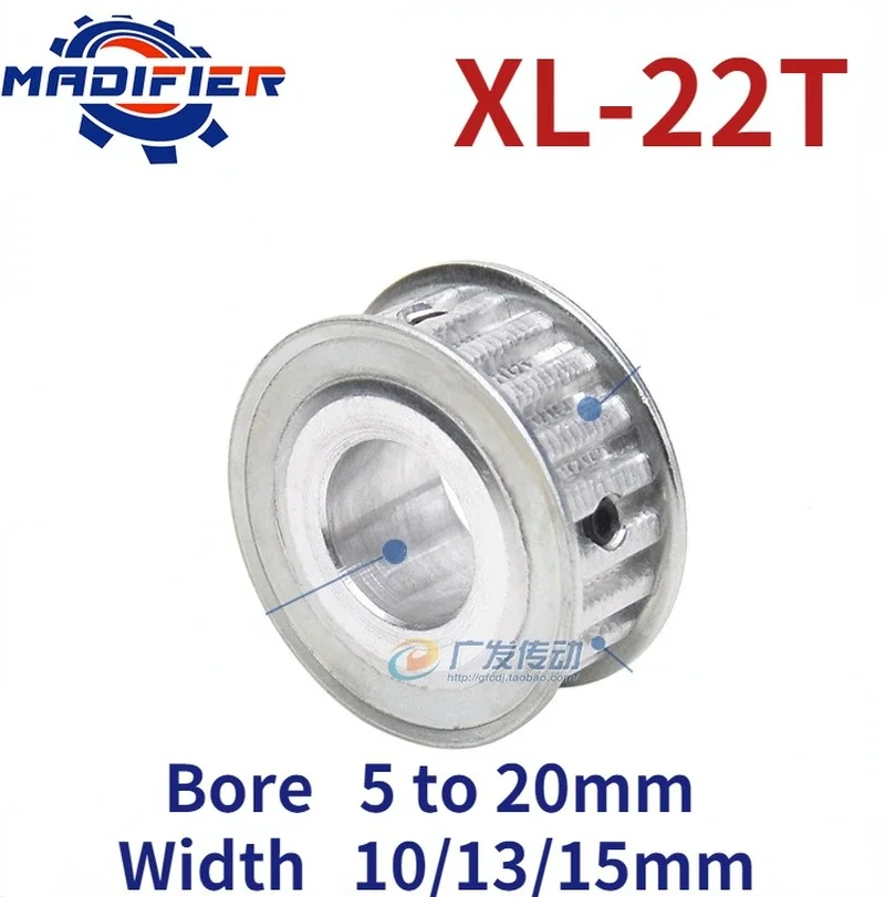 

XL 22 Teeth Pulley AF Groove Width10/13/15mm Hole 5/6/6.35/8/10/12/12.7/14/15/16/17/18/19/20mm Two-Side Flat Synchronous Pulley