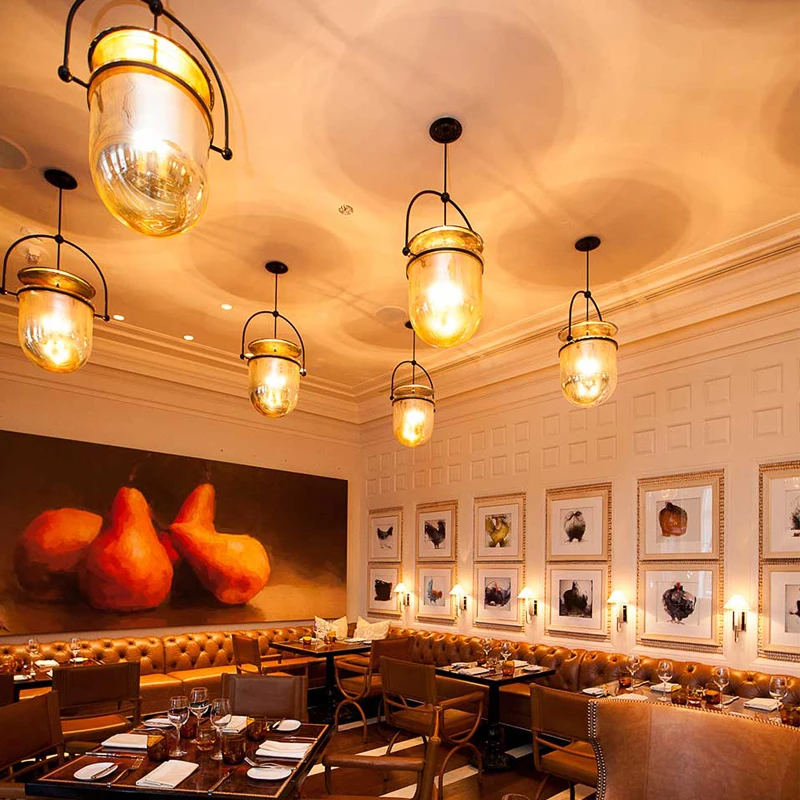 Креативная простая стеклянная лампа для столовой постмодерн художественная