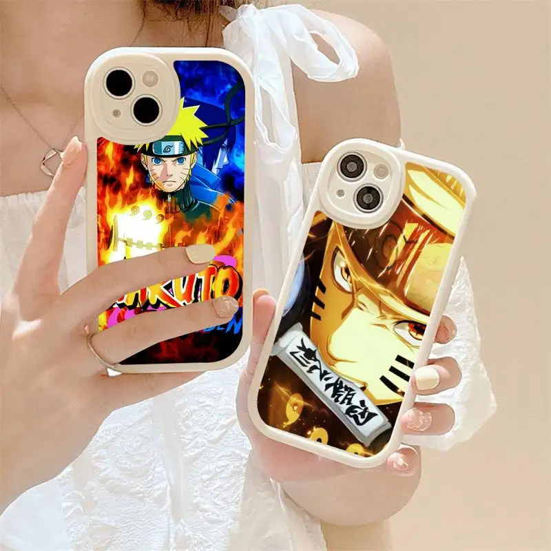 

Bandai Uzumaki Naruto Phone Case For iPhone 14 Plus 13 12 11 Pro Max Mini X XS XR Soft Silicone White Cover