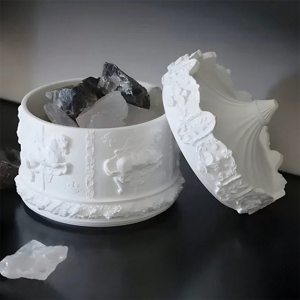 1 шт. силиконовая форма в виде карусели для свечей и крышек