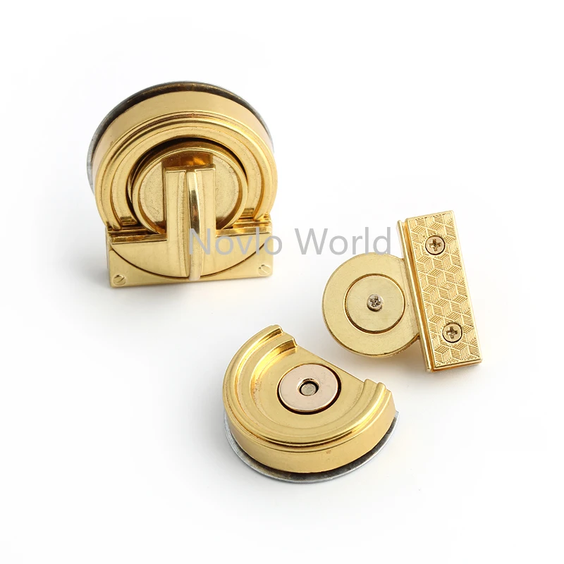 5-10-30sets 44x42mm Dull Gold New Half Round Magnet Lock Decoration Closure Perfect For Crossbody Bag Moon Locks