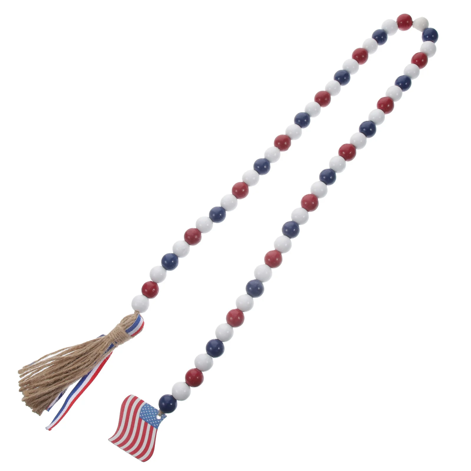 

American Flag For Wall Farmhouse Beads Wall Hanging 100X1.5CM Tassel Garland Wooden String Strings Pendant