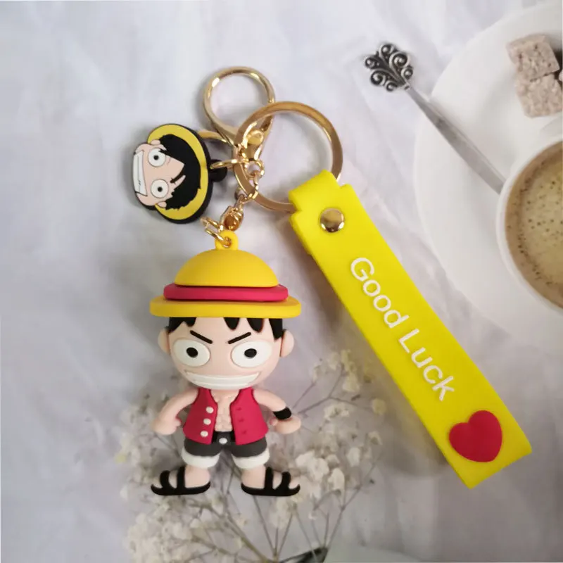 

ONE PIECE Cartoon Anime Monkey D. Luffy Pendant Keychains Holder Car Key Chain Key Ring Phone Bag Hanging Jewelry Kids Gifts Toy
