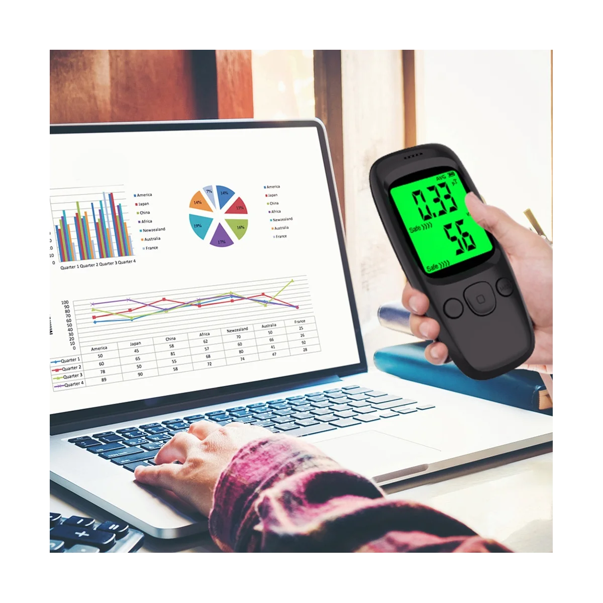 Цифровой детектор электромагнитного излучения тестер с ЖК дисплеем измеритель