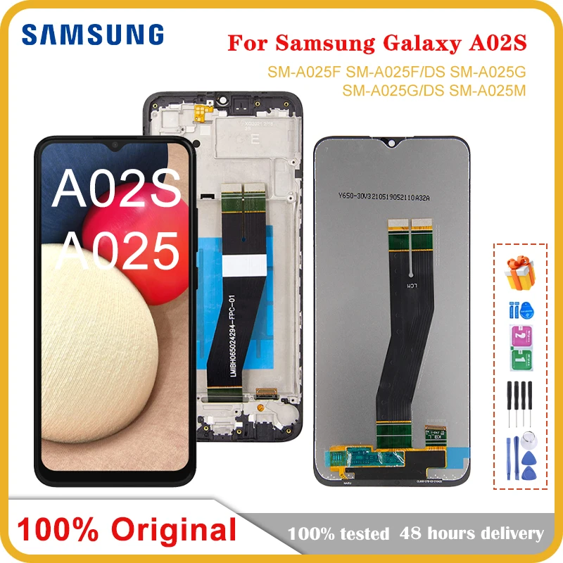 

6.5"Original LCD For Samsung Galaxy A02s A025 LCD with frame Touch Screen Digitizer LCD For Samsung SM-A025F A025G Display