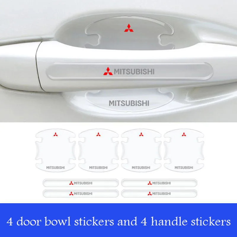 

Подходит для MITSUBISHI Lancer EX 10, Lancer Outlander ASX Pajero, прозрачная защитная наклейка на дверную ручку автомобиля с защитой от царапин