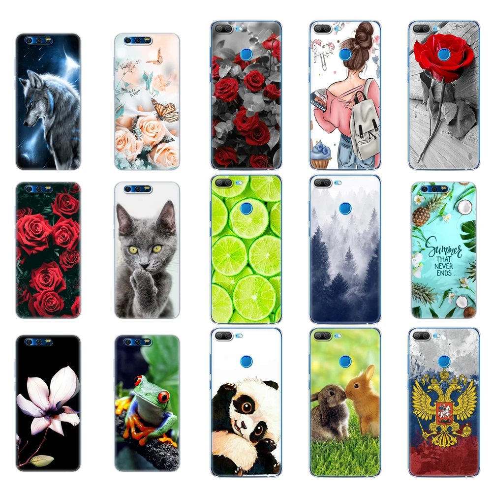 case for huawei honor 9 phone cover honor 9 lite soft tpu silicon back cover 360 full protective printing transparent coque dog