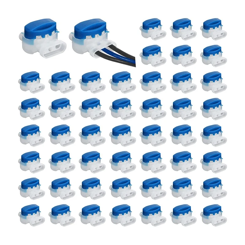 

50 Pcs Electrical IDC 314-BOX Pigtail 3 Wire Connectors Self-Stripping Moisture-Resistant Pigtail Connectors Fiber Optic Tool