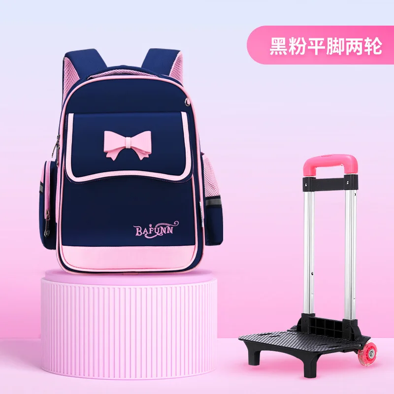 Removable Kids school wheels bags girls Trolley Schoolbag Luggage Book Bag Backpack Latest Children School Bags With 2/6 Wheels