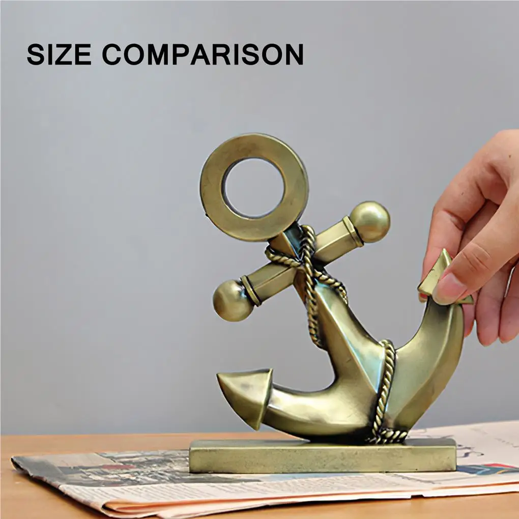 

Статуя анкера в средиземноморском стиле с плюшевым дном, реалистичное железное украшение с якорем для гостиной, офиса, художественная колл...