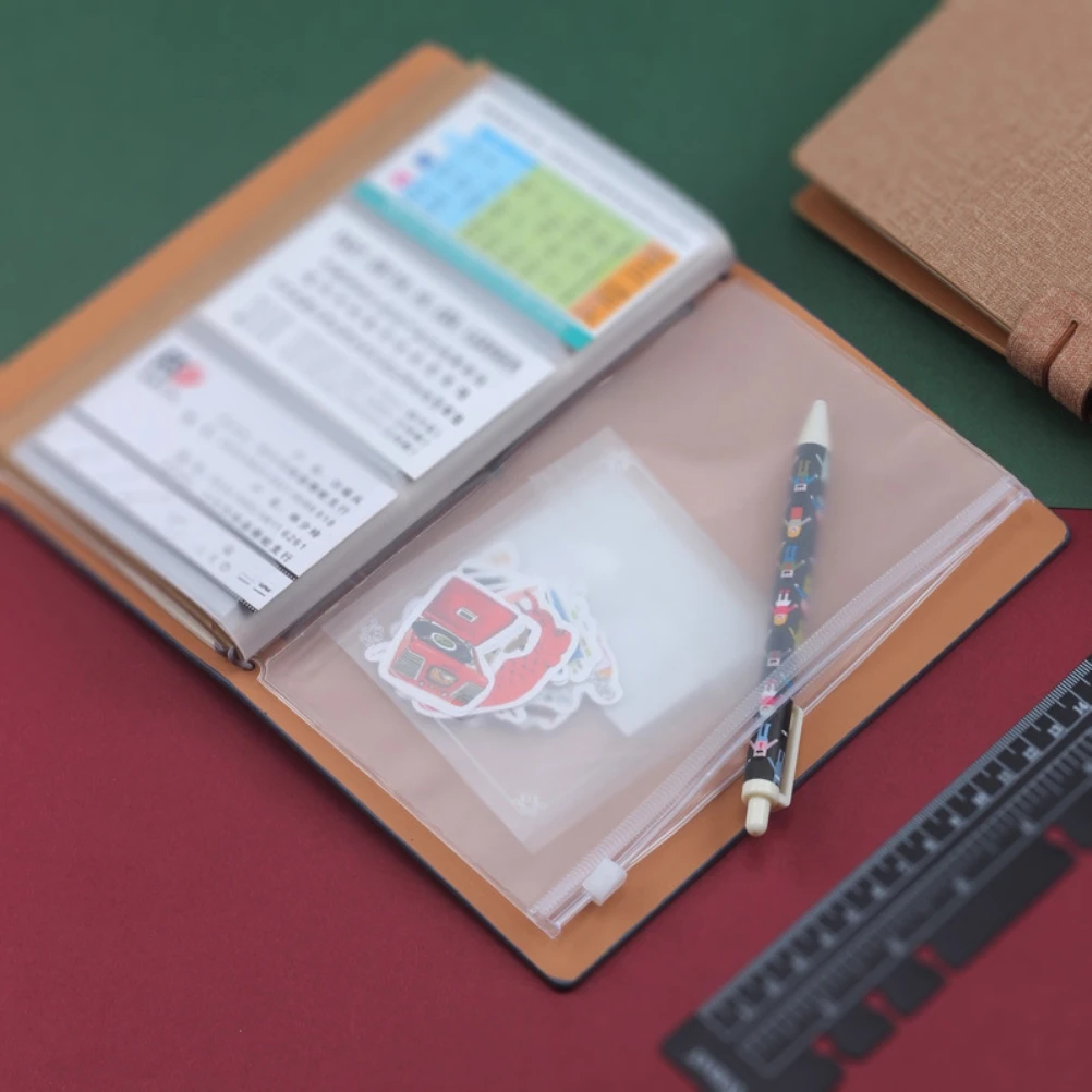 25PCS Convenient Clear PVC A6 Budget Binder Pockets Zipper Folder Bags for 6-Ring Notebook Files Reports |