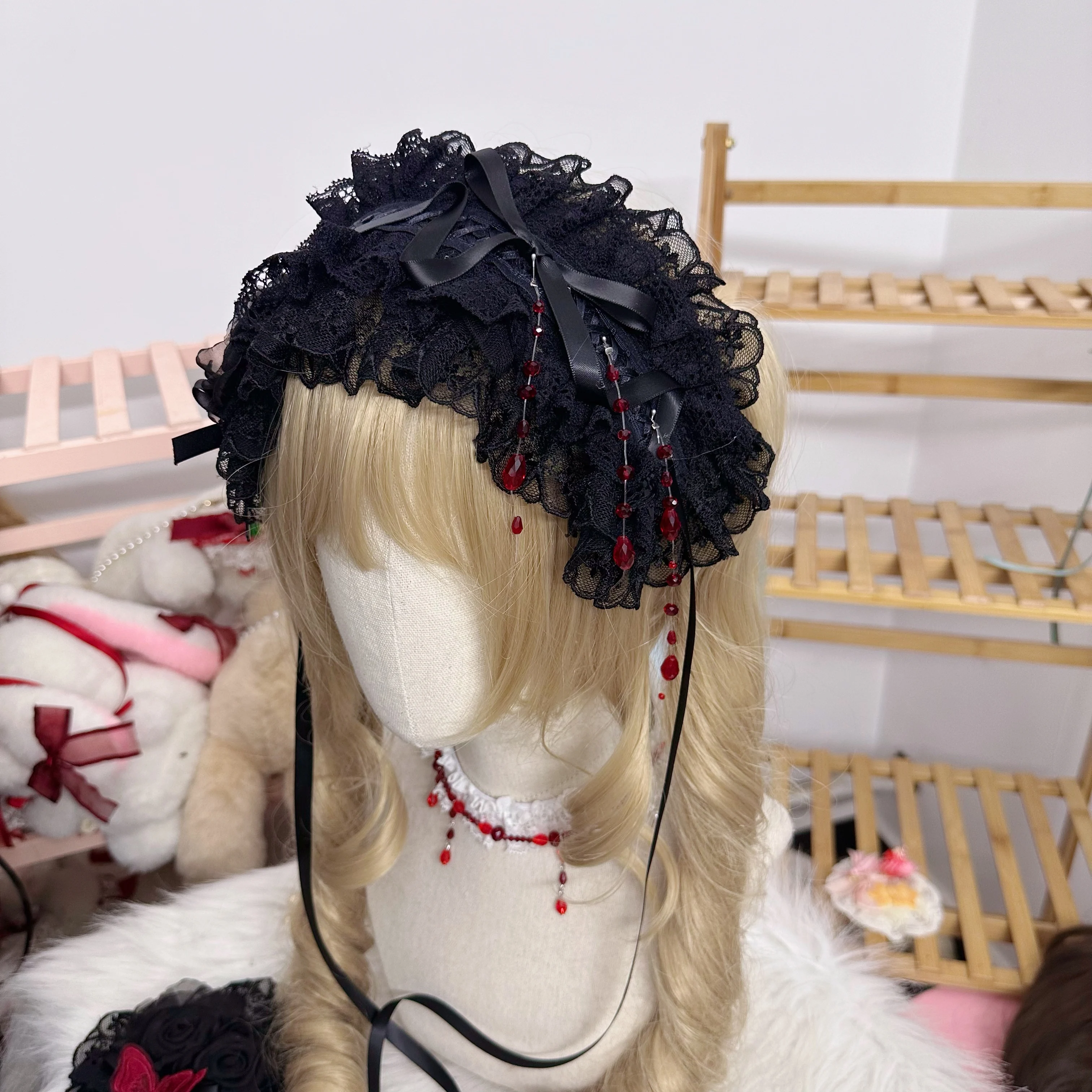 Оригинальные домашние волосы Lolita Elements в готическом стиле с кровавыми бусинами