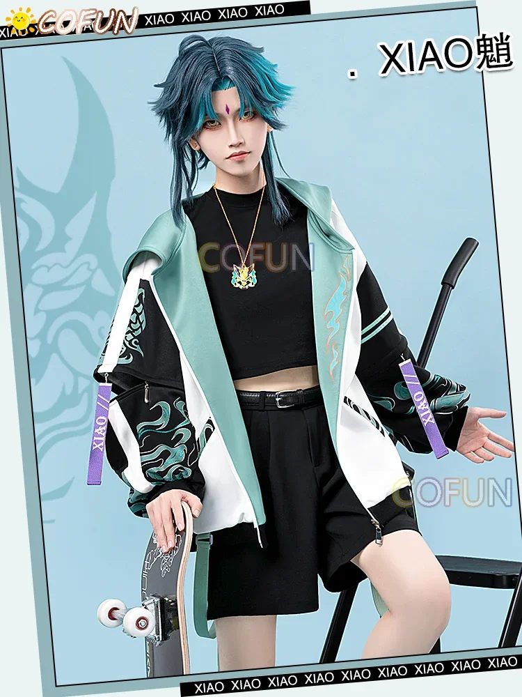 COFUN Game Genshin Impact Zhongli/Tartaglia/Xiao/ Kunikuzushi Wanderer пальто косплей костюм Хэллоуин наряд