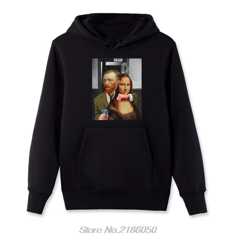 

Толстовка мужская флисовая в стиле хип-хоп, худи с капюшоном, худи ганнер, Мона Лиза, скейтборд, уличная одежда в стиле панк