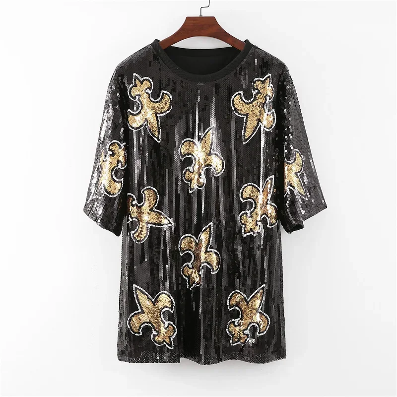 Футболка женская с коротким рукавом свободная уличная одежда геометрическими