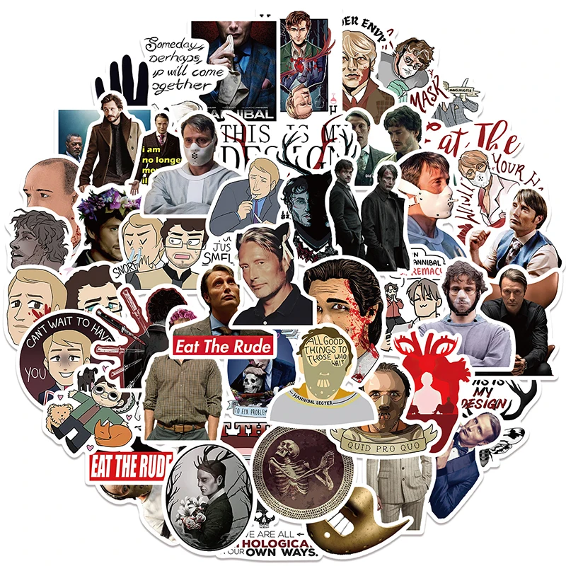 

10/30/50pcs/pack Classic Terror TV Show Hannibal Stickers for Furniture Water Bottle DIY Car Trunk Computer TV Motorcycle Laptop